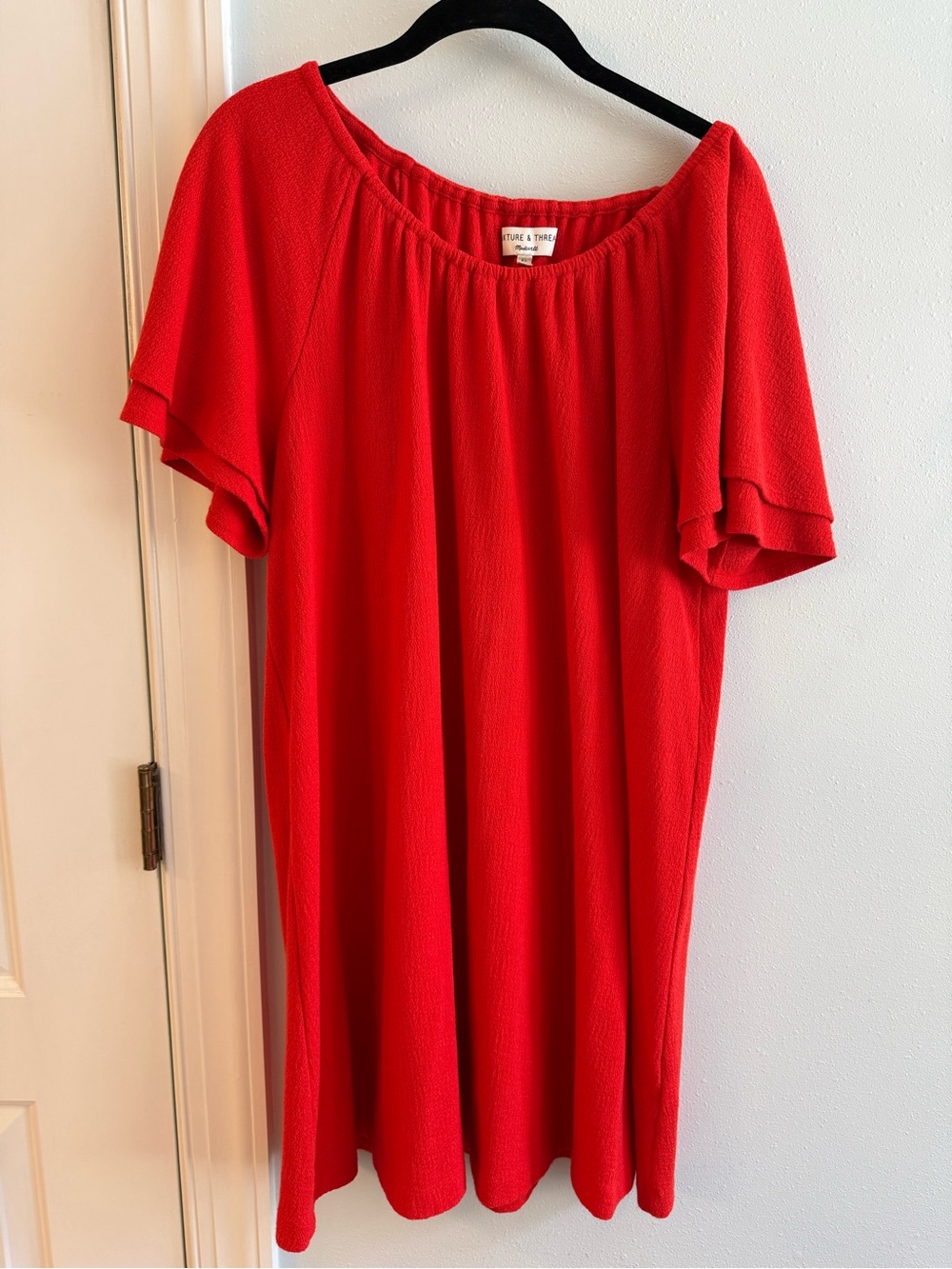 Bright Orange Sleeve Swing Dress